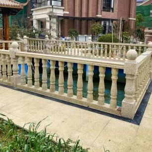 南充黄金麻花岗岩石材栏杆，扶手，将军柱，花瓶柱