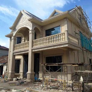 南充 黄金麻花岗岩石材私人别墅雕花门楼柱阳台栏杆