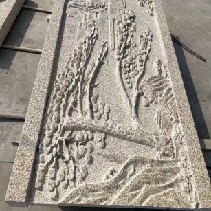 南充 黄金麻雕刻板浮雕迎客松