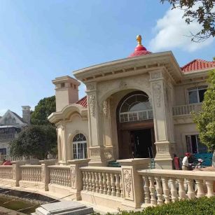 南充 黄金麻花岗岩欧式别墅