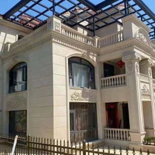 南充 黄金麻花岗岩荔枝面别墅外墙干挂