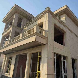 南充 黄金麻花岗岩石材荔枝面外墙干挂效果展示