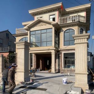 南充 黄金麻花岗岩荔枝面别墅外墙干挂私家专属