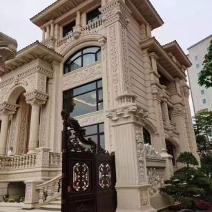 南充 黄金麻花岗岩别墅外墙干挂效果展示