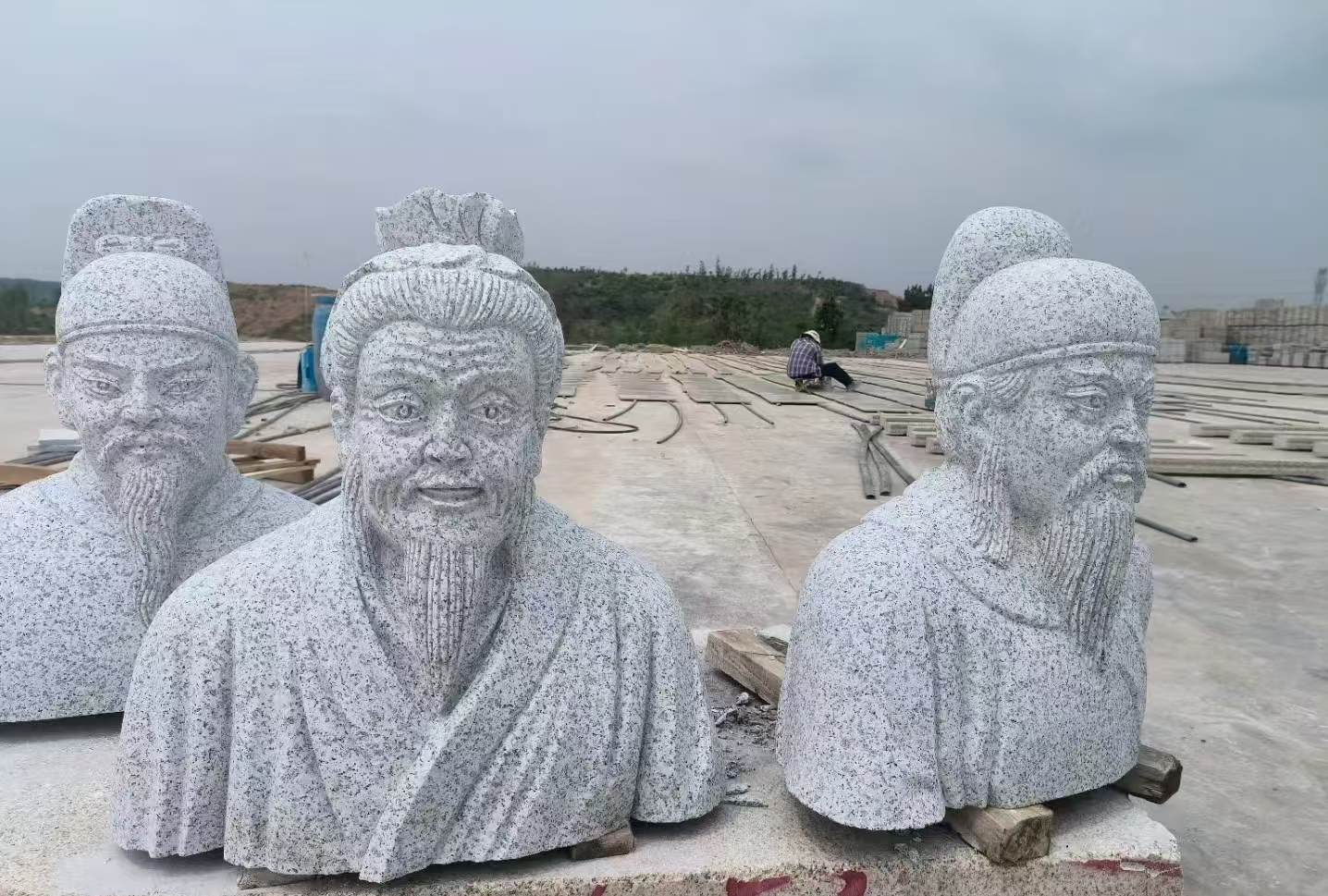 南充 白麻花岗岩石材人物立体雕刻