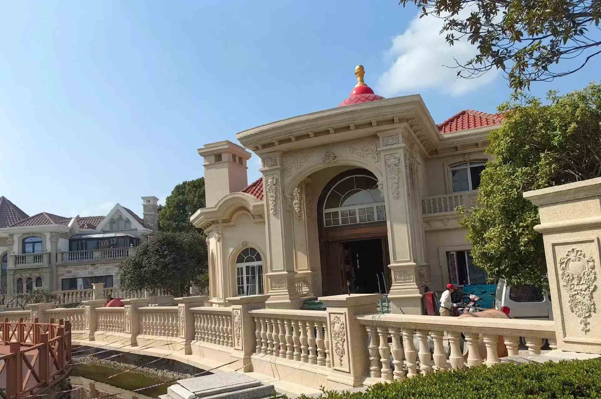 南充 黄金麻花岗岩欧式别墅