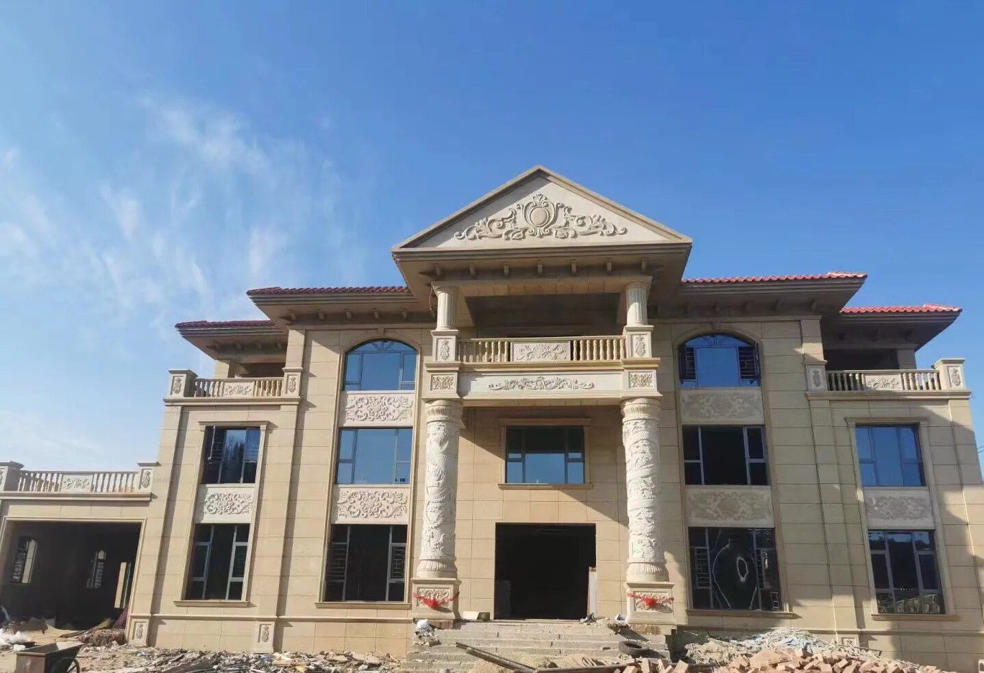 南充 黄金麻花岗岩别墅外墙干挂