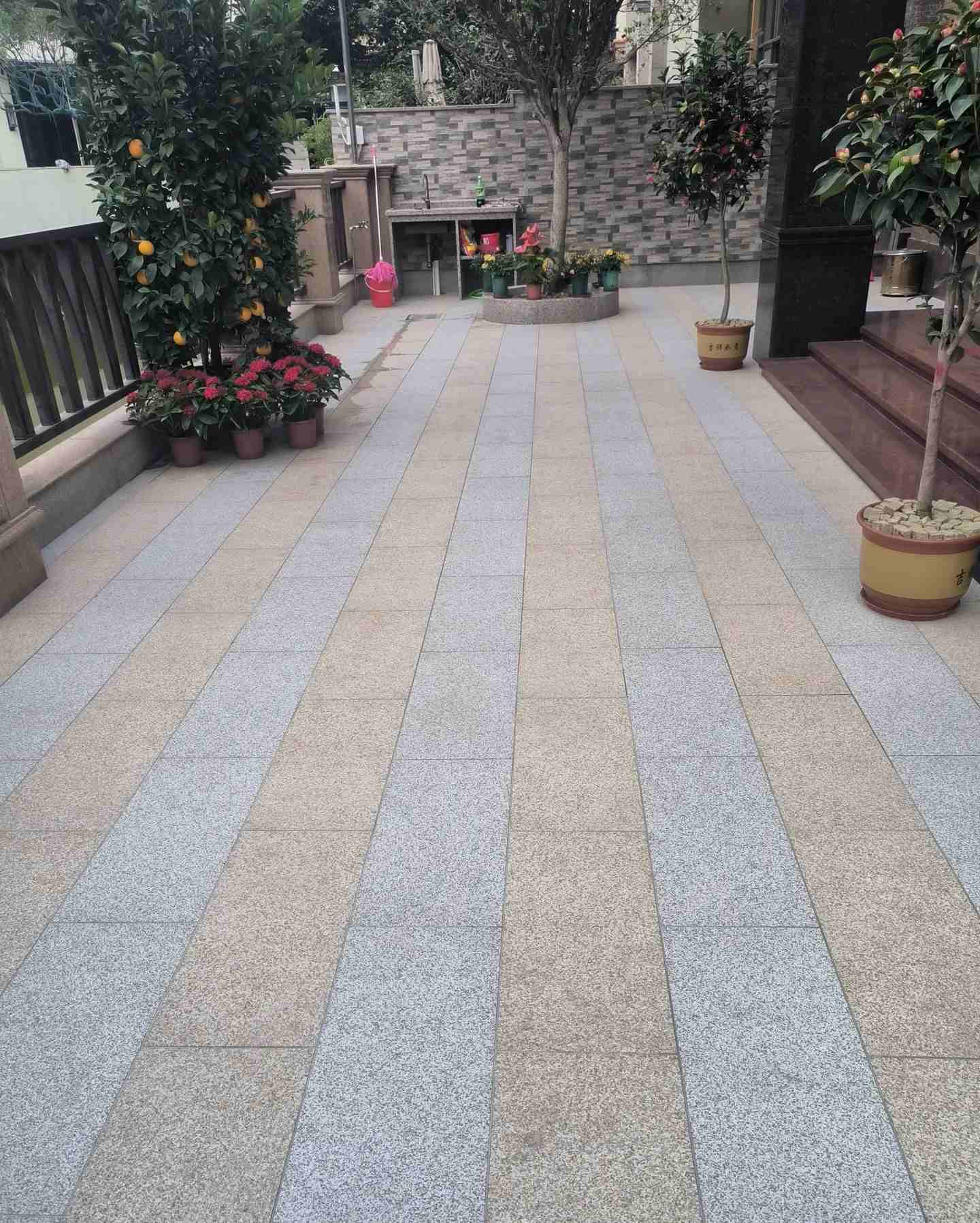 南充 黄金麻白麻荔枝面庭院铺装展示